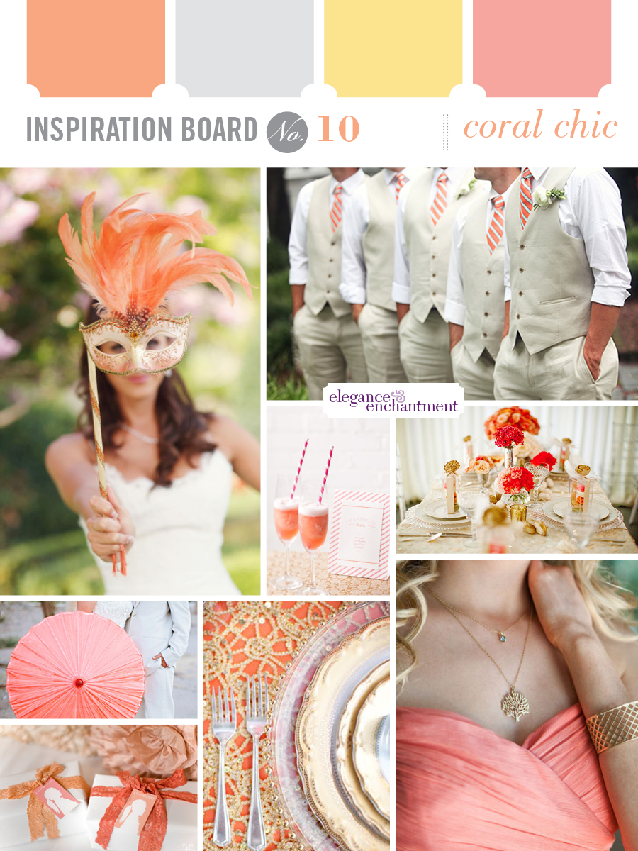 Wedding Inspiration - Gold and Coral