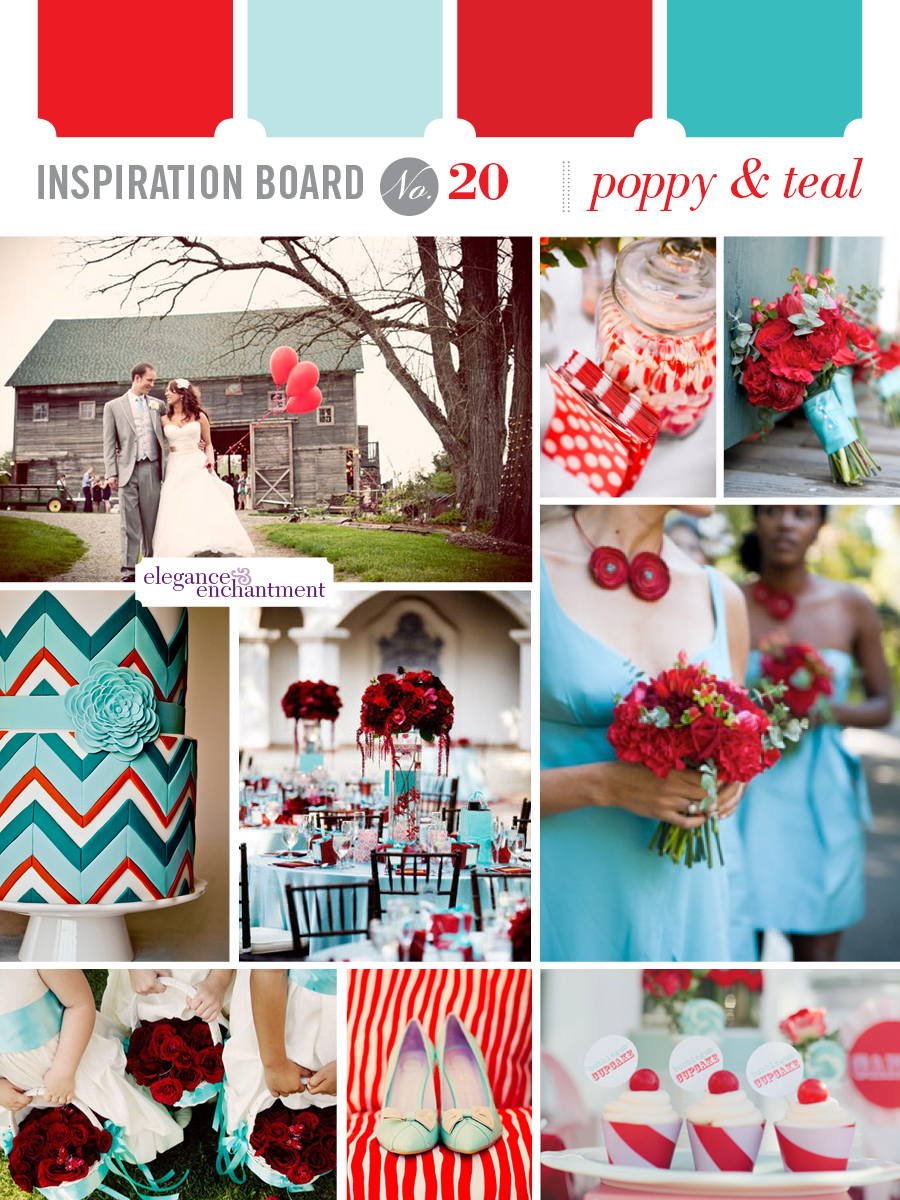 Wedding Inspiration - Poppy and Teal