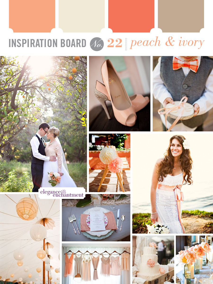 Wedding Inspiration Board - Peach & Ivory