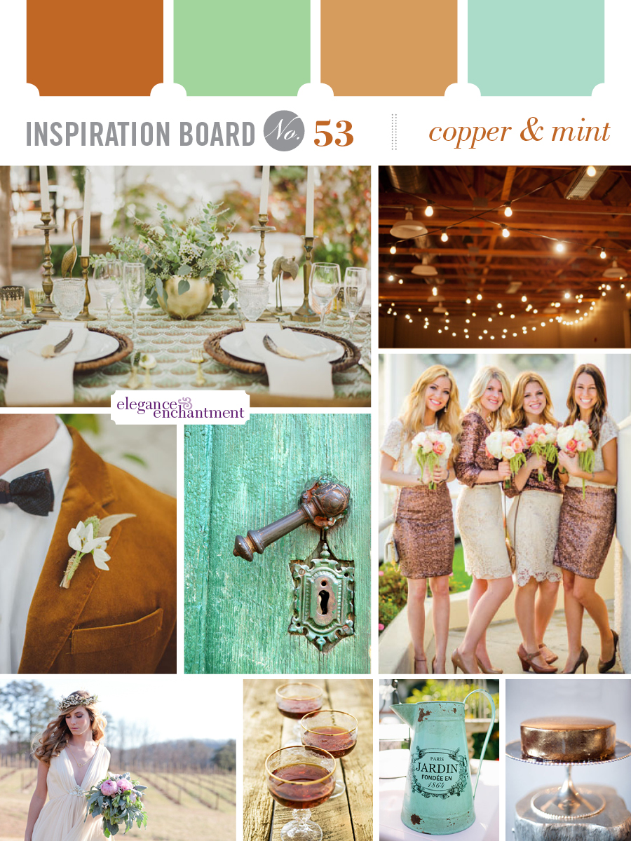 Wedding Inspiration - Copper and Mint