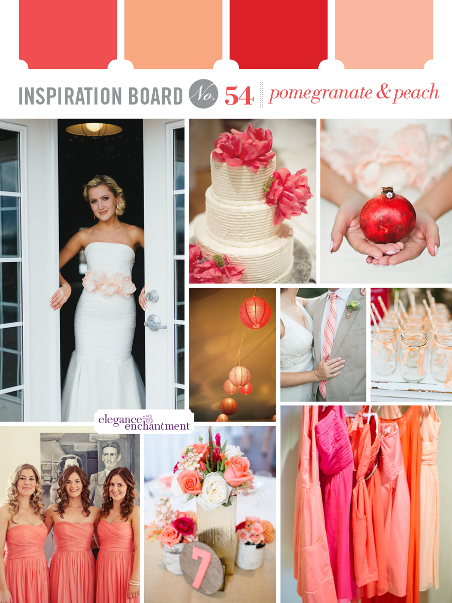 Wedding Inspiration - Pomegranate and Peach
