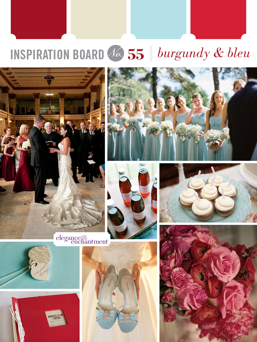Wedding Inspiration - Burgundy and Bleu