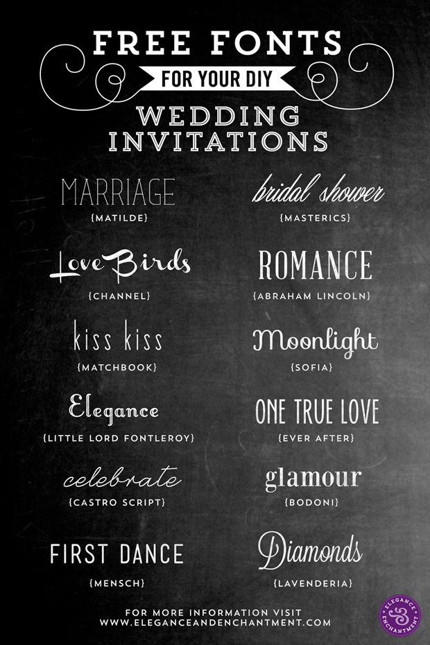 Free Fonts for DIY Wedding Invitations