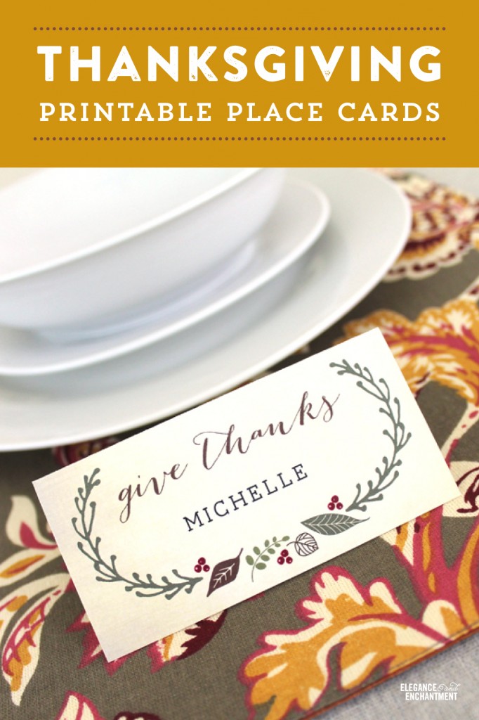 Timeless Miracle Free Printable Thanksgiving Place Cards