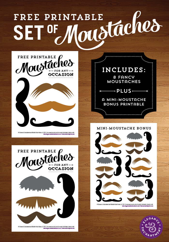 Elegance and Enchantment Printable Moustaches