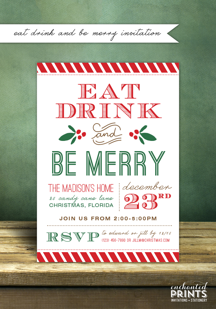 Eat Drink and Be Merry Invitation
