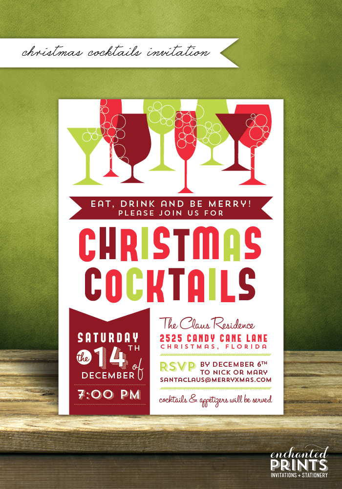 Christmas Cocktails Invitation