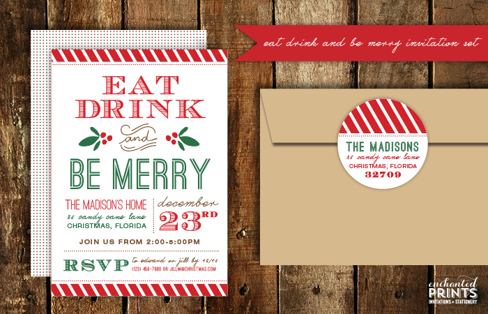 Eat Drink and Be Merry Invitation Suite