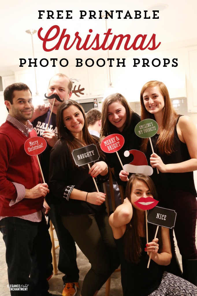 Christmas Photo Booth Signs and Props - Free Printable from Elegance & Enchantment