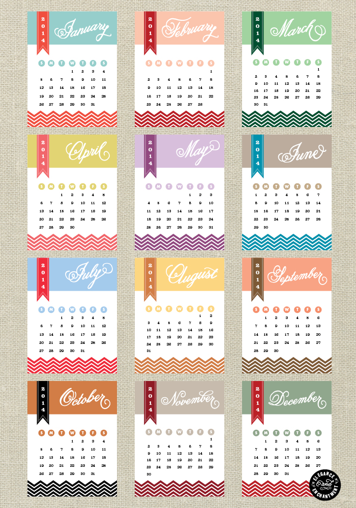 Elegance and Enchantment Printable Calendar