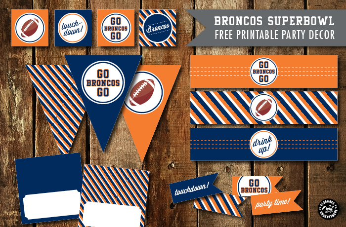 Elegance and Enchantment Football Collection Printables - Broncos