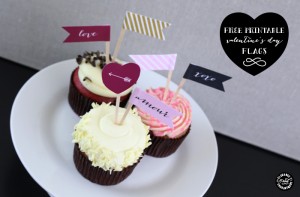 Printable Valentine's Day Cupcake Flags