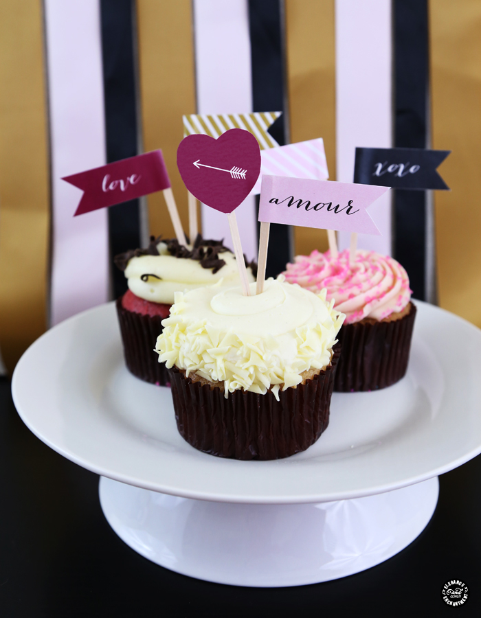 Elegance and Enchantment Valentine's Day Cupcake Flags