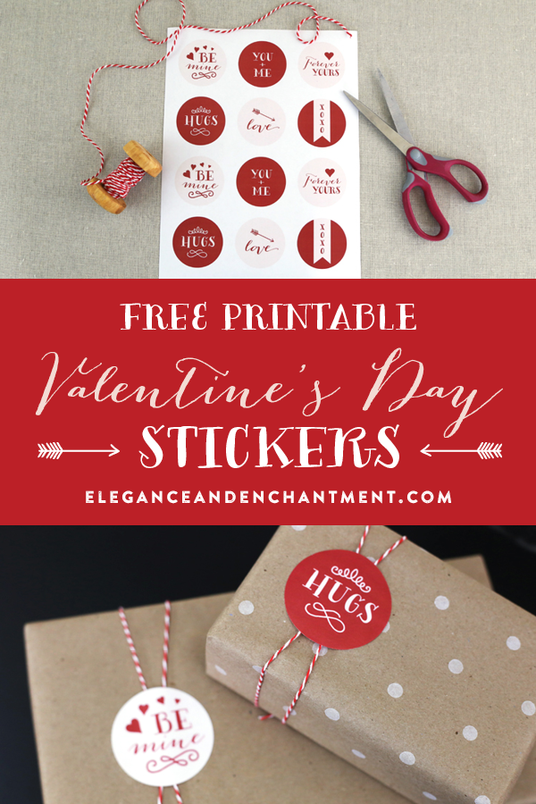 Free Printable Valentine's Day Stickers from Elegance and Enchantment