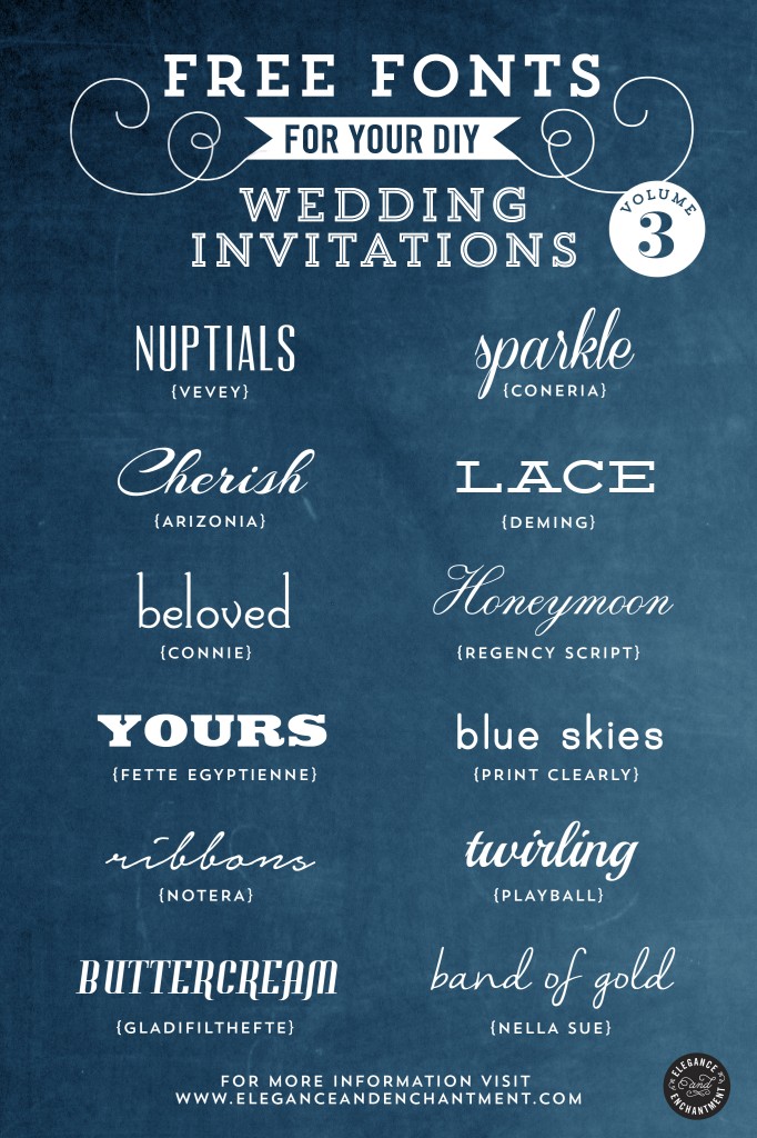Free Fonts for Wedding Invitations - volume 3