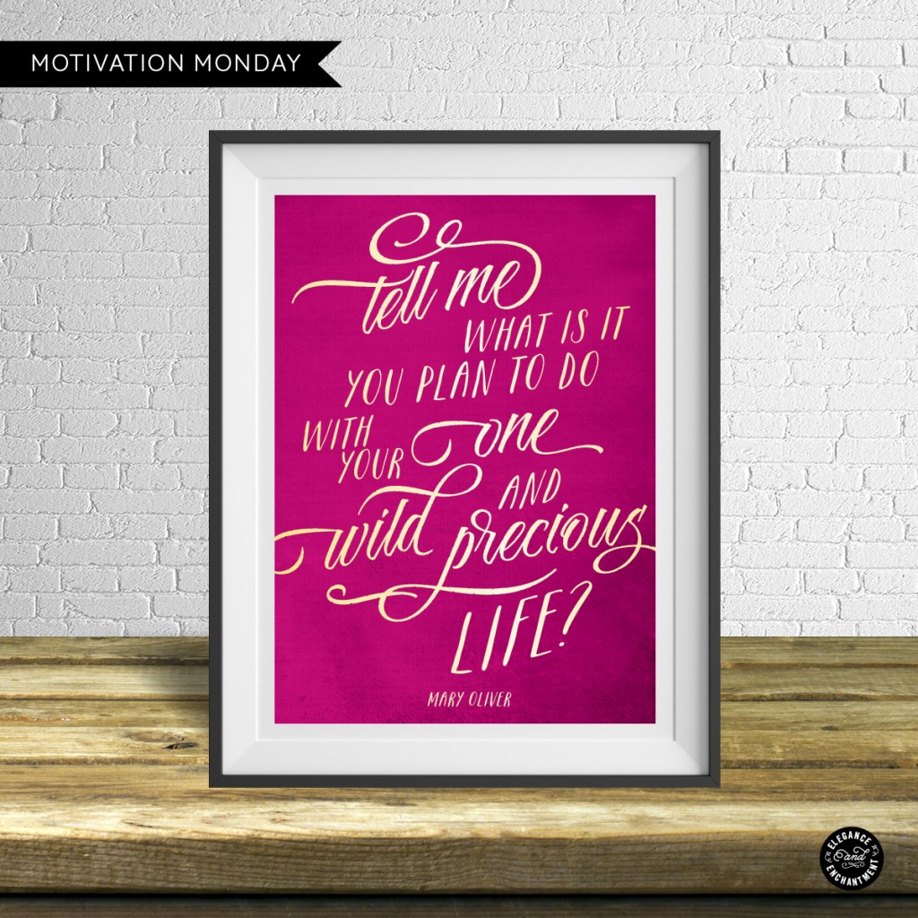 Mary Oliver Motivation Monday Printable
