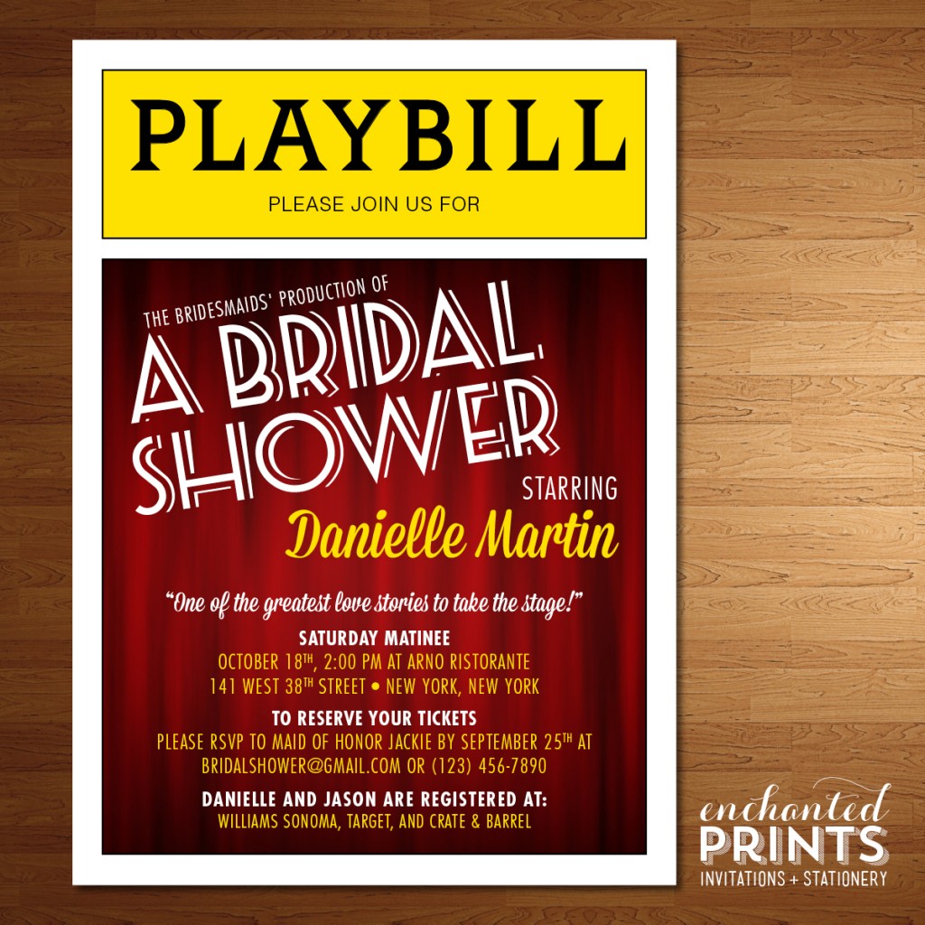 Broadway Bridal Shower Invitation
