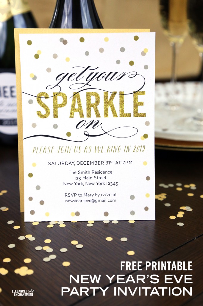 Free Printable New Year #39 s Eve Party Invitation