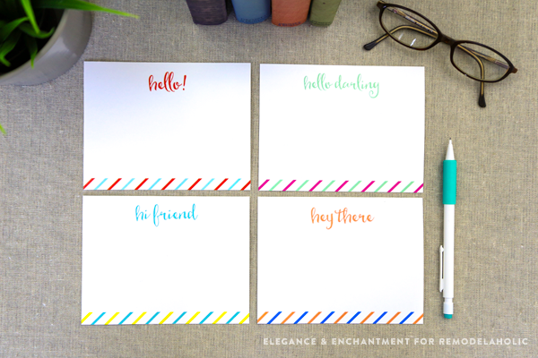 Free Printable Note Cards for any occasion // Set of four designs from Elegance & Enchantment for Remodelaholic