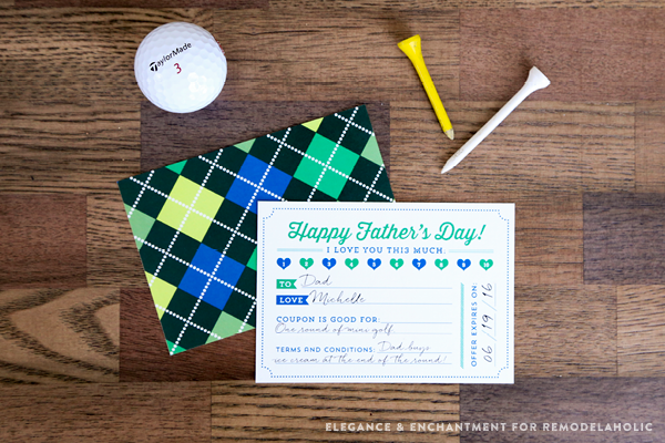 Free Printable Coupons for Father’s Day! Print a bunch and present dad with a meaningful and unique gift. // Design by Elegance & Enchantment for Remodelaholic