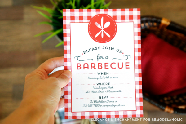 Celebrate summer with a good old fashioned barbecue! Download this free printable BBQ Invitation and customize with your own details. Design by Elegance & Enchantment for Remodelaholic.