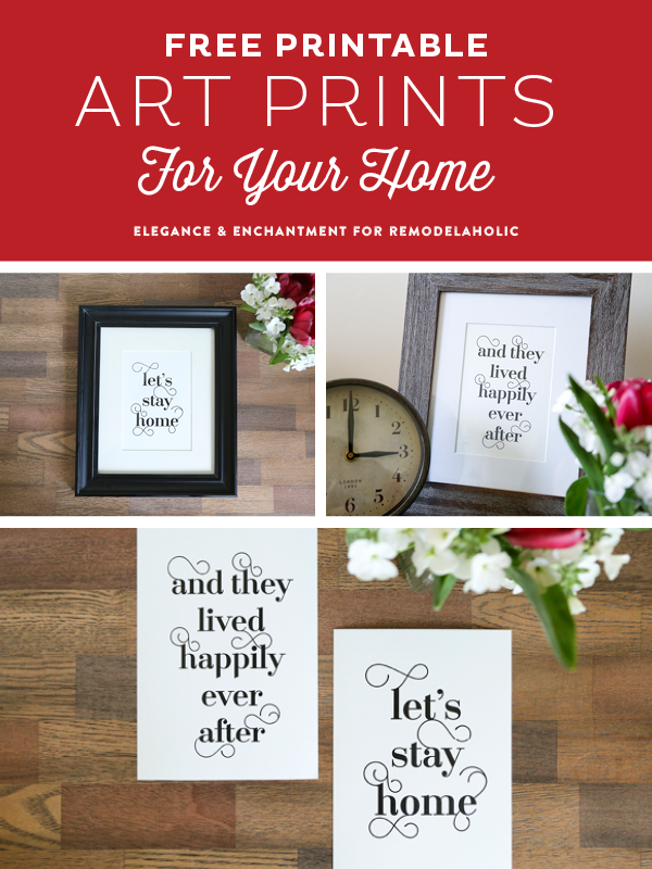 Free Art Printables for your home. These modern designs would also make a wonderful housewarming, anniversary or wedding gift! Design by Elegance & Enchantment for Remodelaholic.