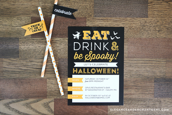 Planning a Halloween Party? Download these free printable invitations and customize by typing in all of your party details. Design by Elegance and Enchantment.