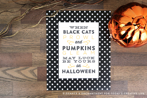 Free Printable Halloween Art Prints and Signs - six different designs to decorate your home for fall or an easy DIY way make your Halloween party a little more festive! Designs by Elegance and Enchantment for Today’s Creative Blog.
