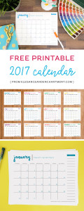 Free Printable 2017 Calendar | Elegance & Enchantment