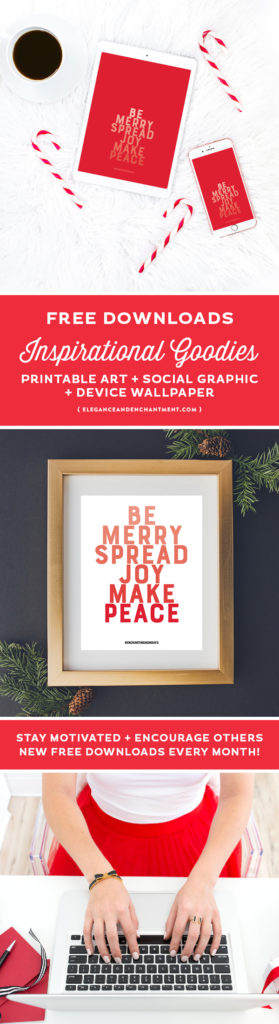 Be Merry Printable Art + Social Graphic + Device Wallpaper | Elegance ...