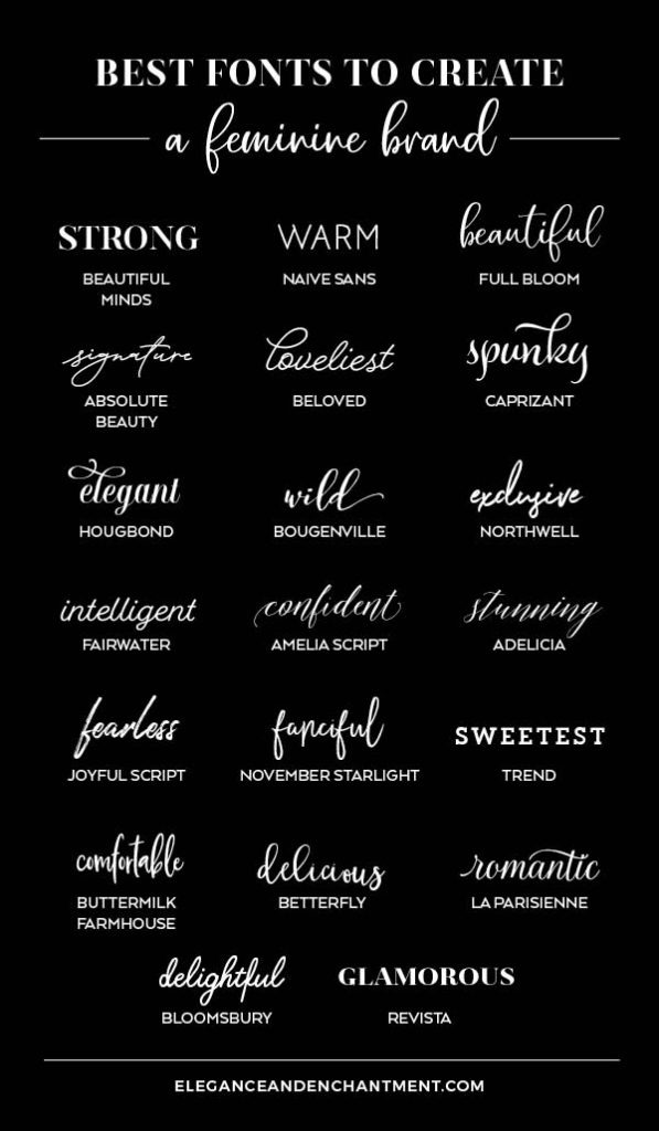 Best fonts to create a feminine brand | Elegance & Enchantment