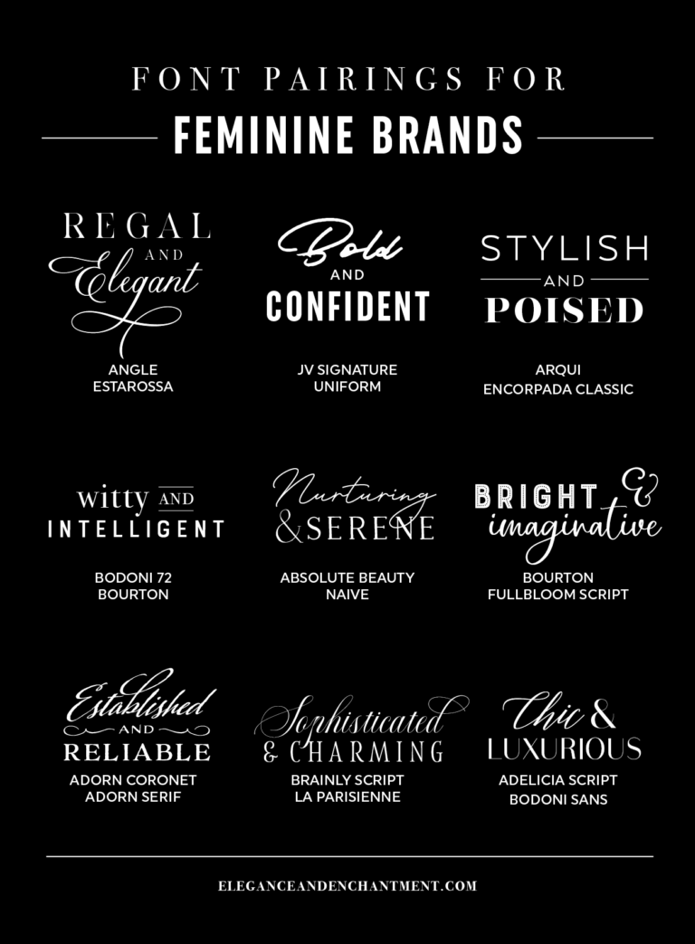 Font pairings for Feminine Brands | Elegance & Enchantment
