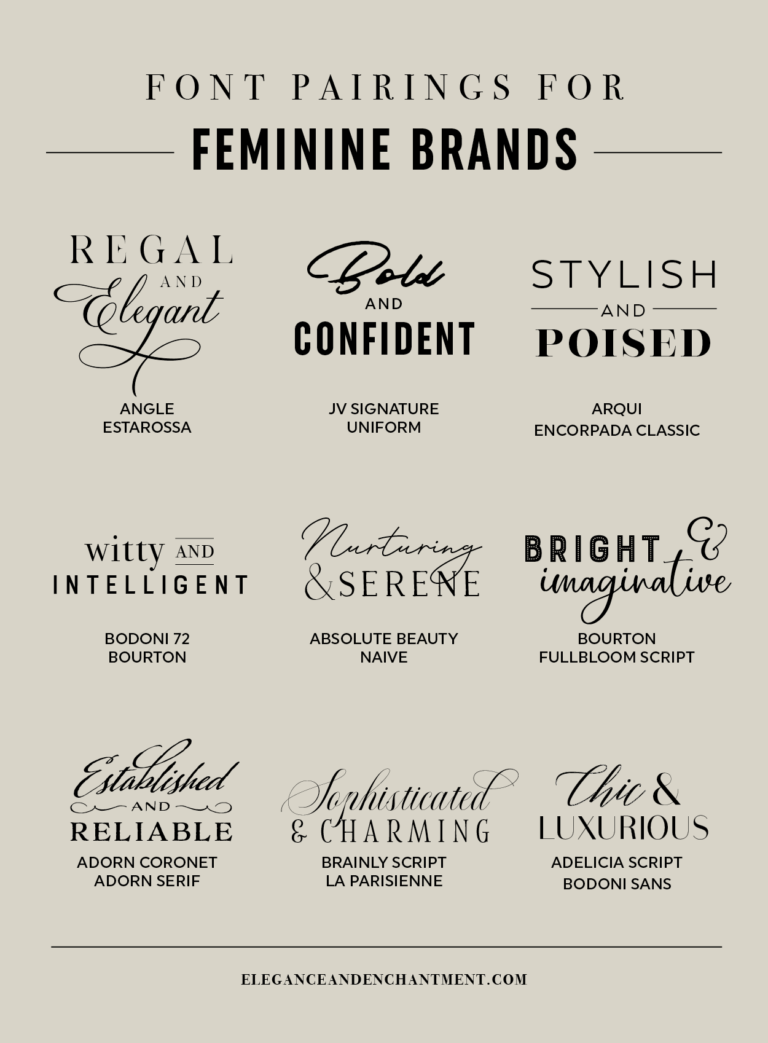 Font pairings for Feminine Brands | Elegance & Enchantment