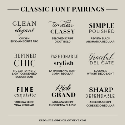 Classic Font Pairings - from Elegance and Enchantment